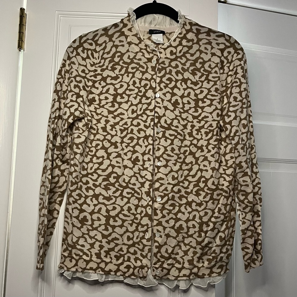 J. Crew Leopard Print Cardigan - Brown and Cream